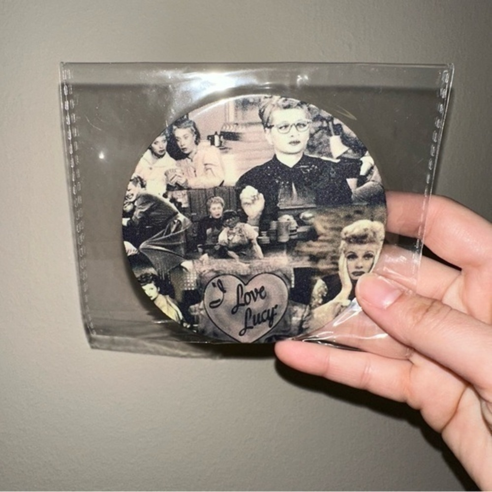 “I love Lucy” single round mug coaster 4x4” new